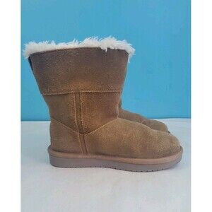 Koolaburra by UGG Aribel Short Girls Boots Tan Suede Side Zip Size 13